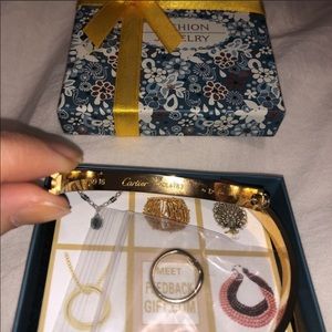 Gold brass love bracelet